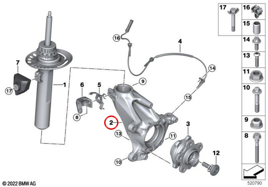 Left front hose OEM 31216890179 for BMW U11, U12, U10, U25. Original BMW.