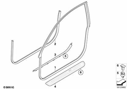 Abdeckleiste de entrada interior izquierda para BMW Série 6 E63, E63N, E64, E64N (OEM 51477073885). Original BMW