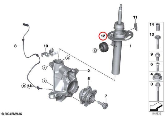 Amortiguierungsdämpfer 320 Hz OEM 31305B41C36 für BMW X3 G45 20, 20 xDrive, 30 xDrive, 40d xDrive… und mehr. Original BMW.