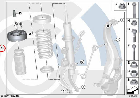 Jogo de reparação do cubo do apoio dianteiro OEM 31305B65091 para BMW X3 G01, X3 G08 LCI, X4 G02… e mais. Original BMW