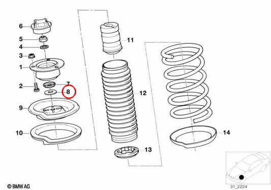 Arruela OEM 31306763966 para MINI Countryman R60, Paceman R61, BMW E81, E87, E90, E60... e muito mais. BMW e MINI originais.