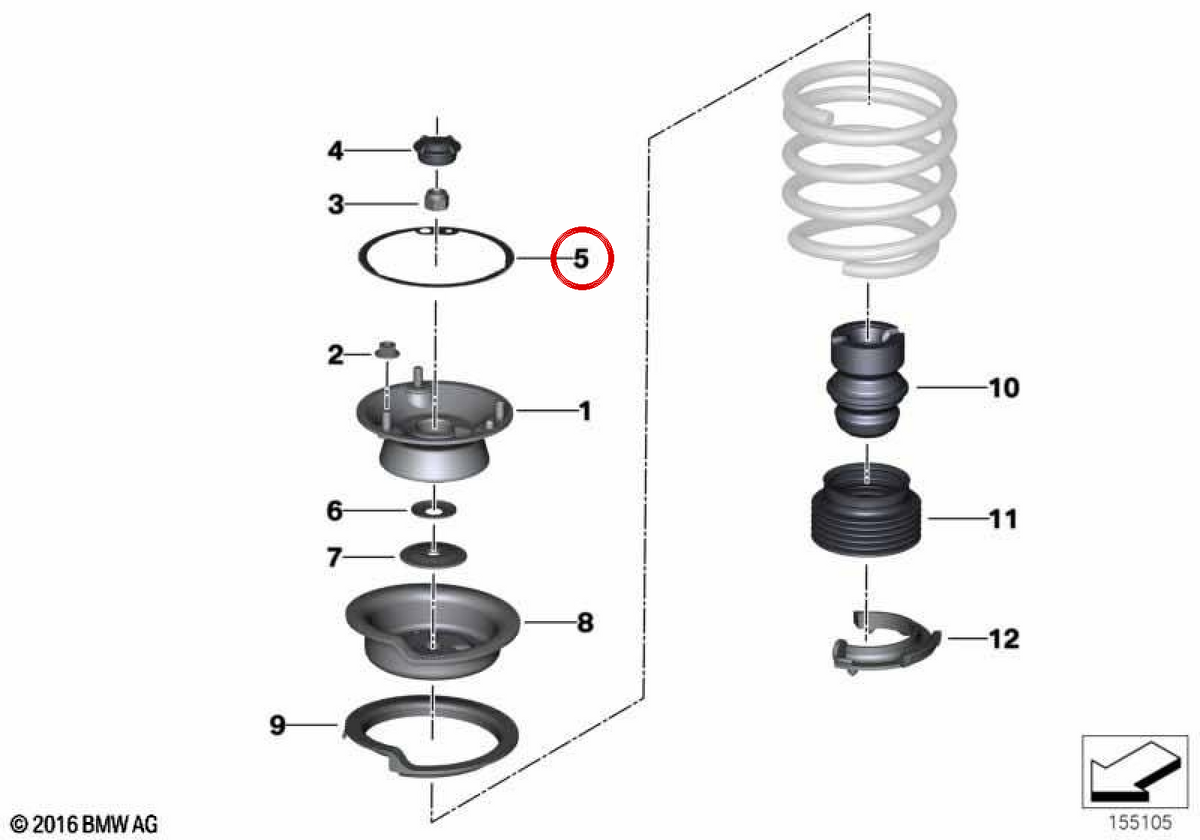 OEM Seal Washer 31306772226 pour BMW E81, E82, E87, E88, E90, E91, E92, E93, E60, E61, E84. BMW d'origine.