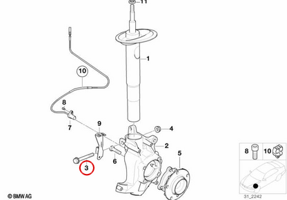 Vite di fissaggio OEM 31306779823 per BMW E39, E65, E66, E52. BMW originale.