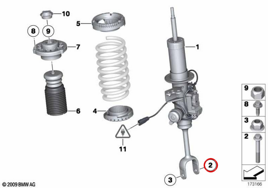 Sechskantschraube mit OEM Flansch 31306788413 für BMW 1 F20 -Serie, Serie 2 F22, Serie 3 F30/F31/F34, 4 F32/F33/F36/F36, X1 F48, X2 F39. Original BMW.