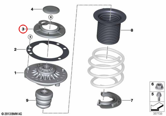 Embellose -Suspension OEM 31306864551 für BMW F45, F55, F56, F57, F54. Original BMW.