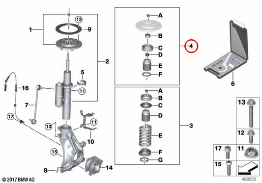 OEM 31308009876 Kit de réparation du train avant pour BMW F82, F83. BMW d'origine.
