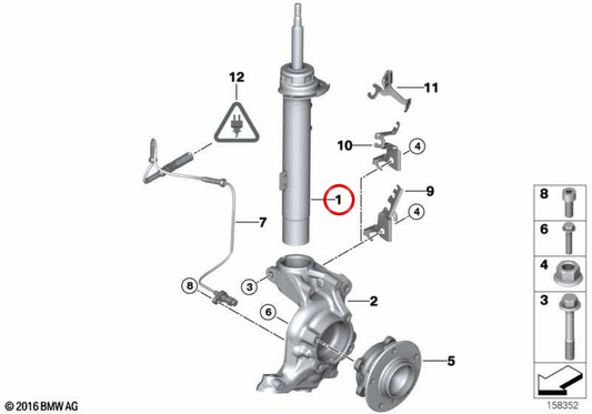 GAUCHE FRANT ShockPower OEM 31316786387 pour BMW E90, E91. BMW d'origine.