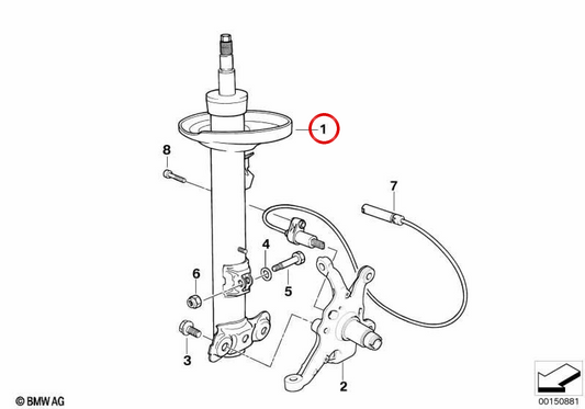 Amortecedor dianteiro esquerdo OEM 31317841709 para BMW E86. BMW genuíno.