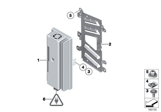 Amplificador de sistema Top-HiFi OEM 65126835039 para BMW X5 E70, X5 E70 LCI, X6 E71, Z4 E89. Original BMW.