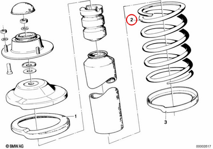 Sospensione Spring OEM 31331125268 per BMW E21. BMW originale.