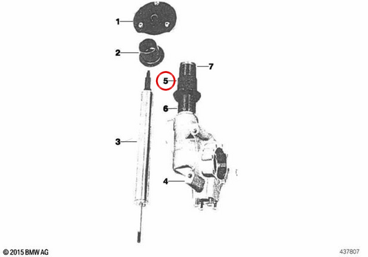 Soporte superior de muelle OEM 31332222879 para BMW E36, E46, Z3. Original BMW.