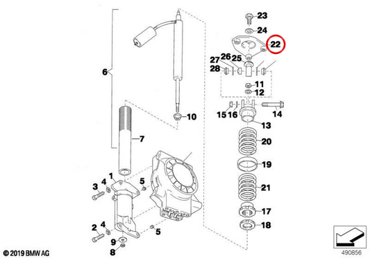 Prise en charge des amortisseurs OEM 31332485877 pour BMW F20, F21, F22, F23, F30, F31, F32, F33, F34, F36, G42. BMW d'origine.