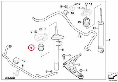 Elass Elast Cumphere OEM 31336778544 per BMW E46, E85, E86. BMW originale.