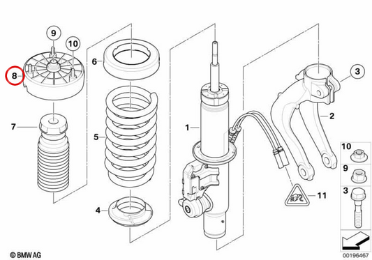 Suporte de suspensão OEM 31336794842 para BMW E72. BMW genuíno.