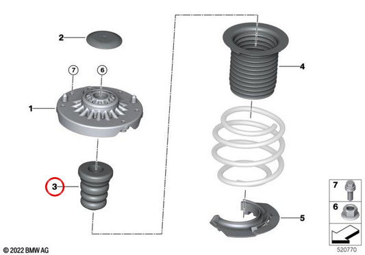 ACOTager supplémentaire OEM 31336852441 pour BMW U11. BMW d'origine.