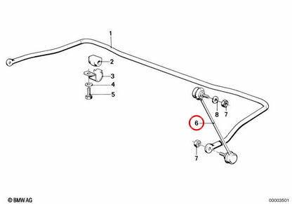 OEM -Stabilisatorstange Anschlussstange 31351130075 für BMW E30, E36, E28, E34, E24, E32, E31. Original BMW.