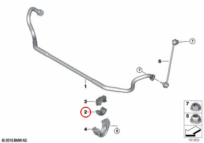 Silentblock Support Stabilisator OEM 31352283516 für BMW E82, E90, E92. Original BMW.
