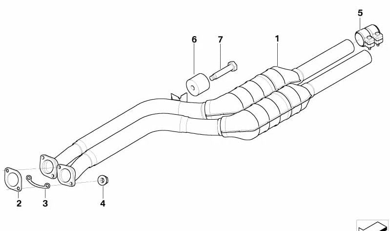 Soporte silenciador escape OEM 18107523173 para BMW E85, E86 Z4. Original BMW.