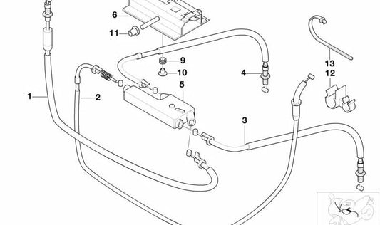 Cable Bowden de arranque OEM 32737659682 para motos BMW R1100S, R1100RS. Original BMW Motorrad.