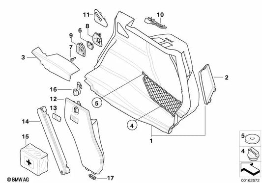 Kit de emergência de alça rotativa/kit de primeiros socorros para BMW 1 E81, E87N (OEM 51476979460). BMW original