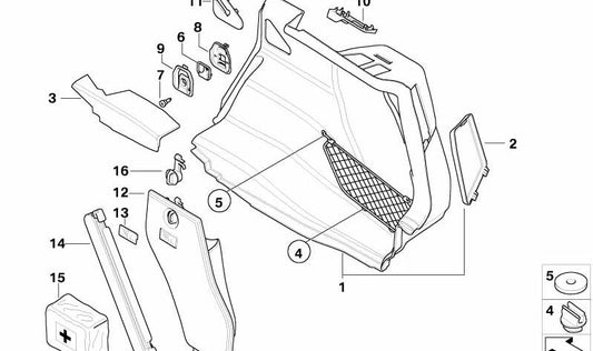 Rear right light cover OEM 51477070548 for BMW 1 Series (E81, E87). Original BMW.