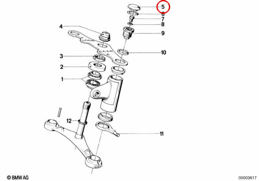 Couverture de fermeture OEM 31421238909 pour BMW R50. BMW d'origine.