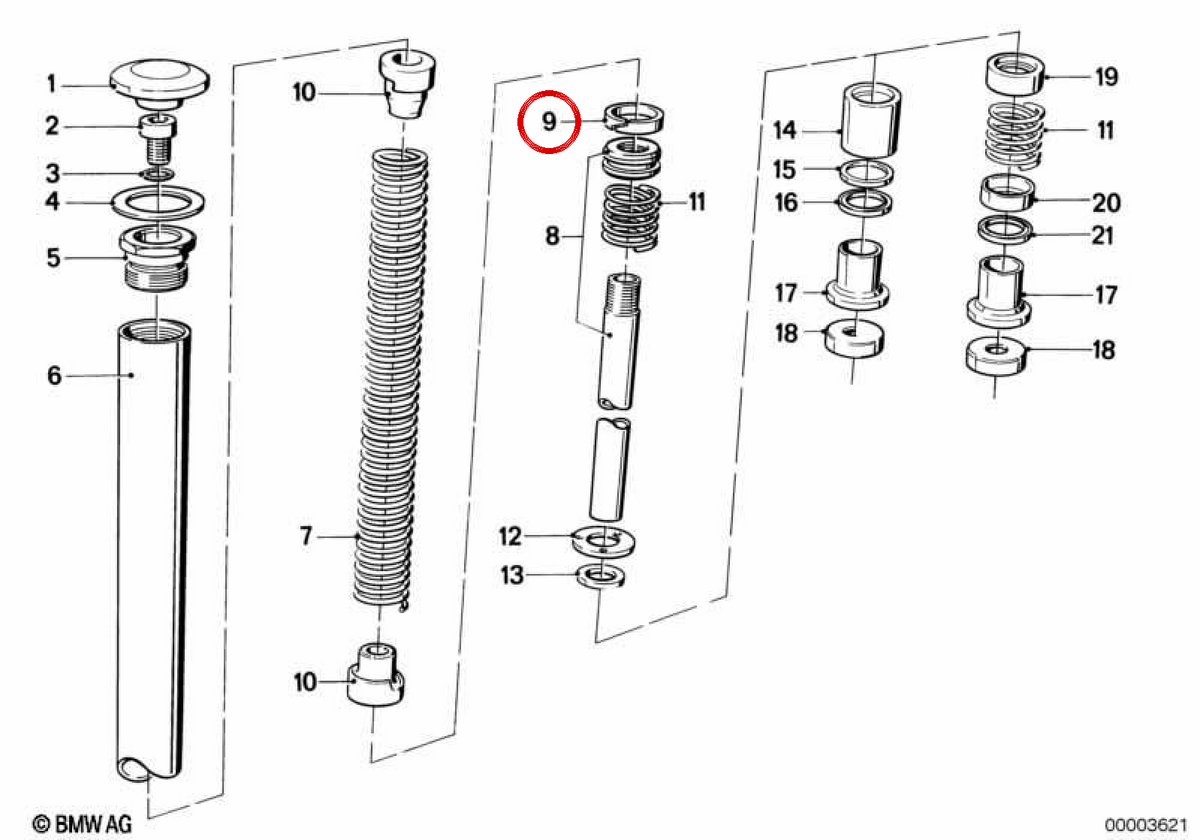Anneau de guide OEM 31421241649 pour BMW E21, E23, E24, E28, E30. BMW d'origine.