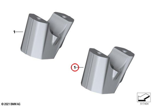 Lenkererhöhung 10 mm Aluminium OEM 31421540410 für BMW S 1000 R K63 und M 1000 R KM3. Original BMW Motorrad.