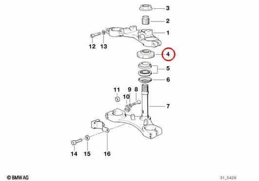 Porca redonda OEM 31422311760 para BMW E30, E36, Z3. BMW genuíno.