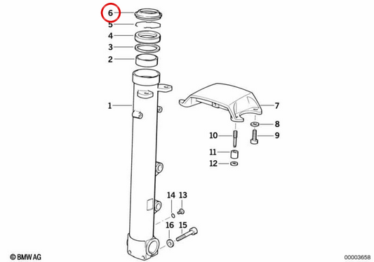 Manguito de frenos OEM 31422312836 para motos BMW F 650, K 75, R 100 R... y más. Original BMW Motorrad.