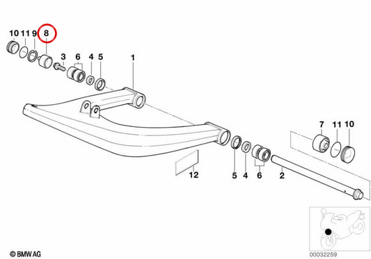 Bouchon droit OEM 31422314303 pour motos BMW R 1100 GS, R 1150 GS, R 850 R, R 1200 C... et plus. BMW Motorrad d'origine.