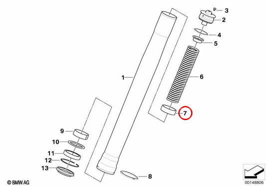 Cap de glissement OEM 31427692149 pour BMW Motorrad F 800 GS, G 650 X, G 450 X, HP2 Enduro et HP2 Megamoto. BMW original Motorrad.