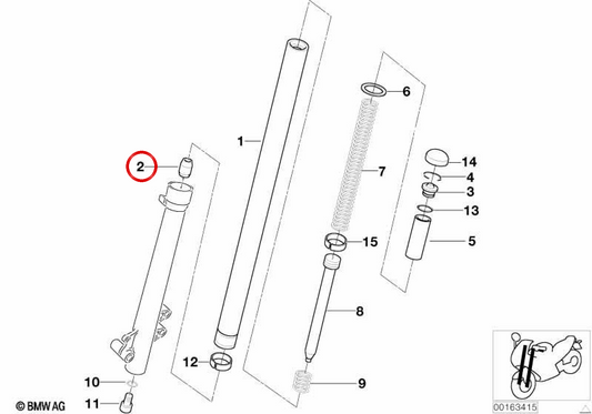 Unterer Anschlag OEM 31427702843 für BMW Motorräder R nineT Pure, R nineT Scrambler, F 800 S, F 800 ST... und mehr. Original BMW Motorrad.