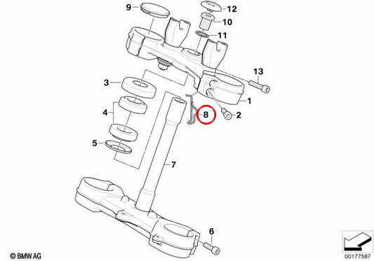 Estribo de alambre OEM 31427708326 para motos BMW F 650 GS, F 800 GS (K72). Original BMW Motorrad.