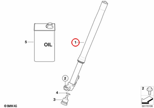 Rama de horquilla izquierda OEM 31427708803 para BMW Motorrad G 650 X (K15). Original BMW Motorrad.