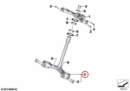 Untere Gabelbrücke OEM 31427725154 für BMW Motorrad C 600 Sport, C 650 Sport, C 650 GT. Original BMW Motorrad.