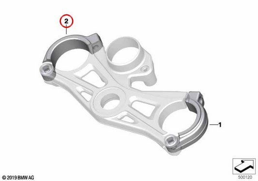 Collier gauche pour guidon avec demi-guidon OEM 31428388983 pour motos BMW M 1000 RR K66, S 1000 RR K67. Original BMW Motorrad.