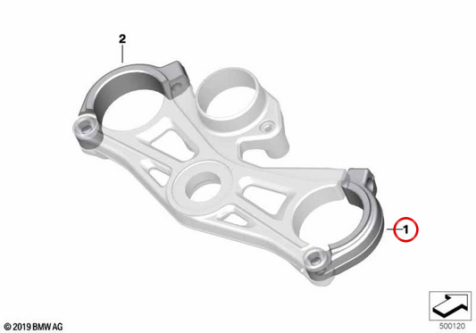 Collier droit de guidon avec demi-guidon M OEM 31428388984 pour motos BMW M 1000 RR, S 1000 RR Original BMW Motorrad