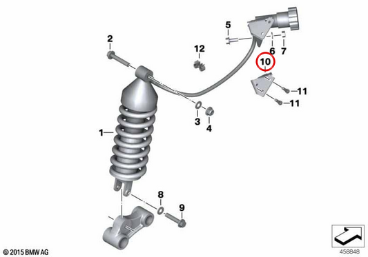 Rear adjustment wheel support OEM 31428521229 for BMW G 650 GS, G 650 GS Sertao motorcycles. Original BMW Motorrad.