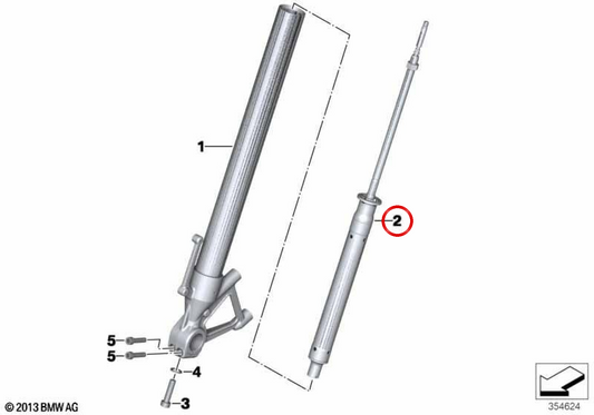 Amortecedor esquerdo OEM 31428551547 para motos BMW S 1000 XR K49. Original BMW Motorrad