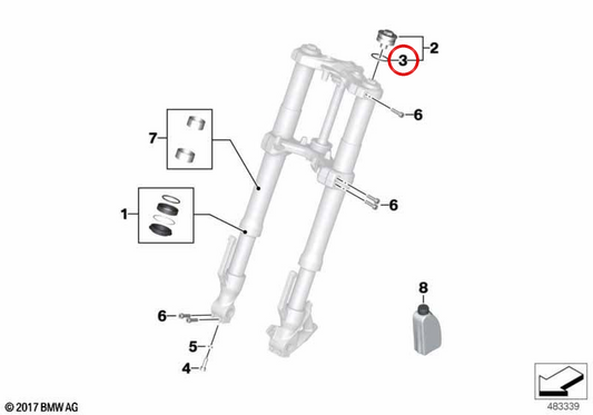 Anello di tenuta toroidale OEM 31428566096 per BMW Motorrad G 310 GS, G 310 R. Originale BMW Motorrad.
