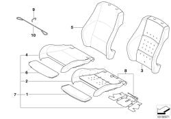Funda de apoyabrazo de cuero derecha OEM 52107253100 para BMW Serie 3 E92, E93, E92 LCI. Original BMW.