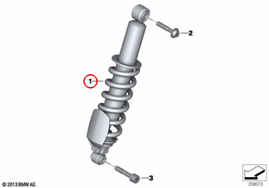 Jambe télescopique avant OEM 31488521244 pour BMW R1200RT, R1250RT. BMW Motorrad d'origine.