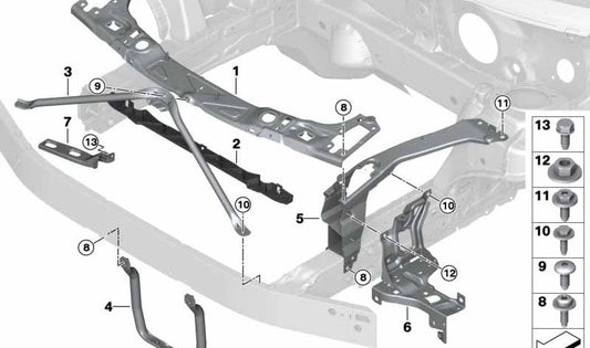 RIGHT SUPPORT OEM 51649498330 for BMW X1 F48. Original BMW piece.
