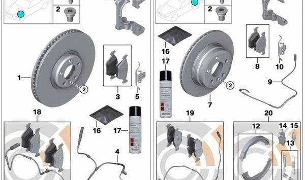 Disco de freno ventilado OEM 34116886477 para BMW E70, E71, F15, F16. Original BMW