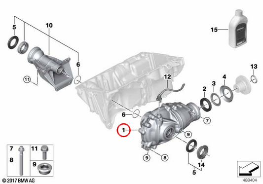 Differenziale anteriore OEM 31508850592 per BMW X3 G01, X4 G02, X5 G05, X6 G06, X3 G45… e altro. Originale BMW
