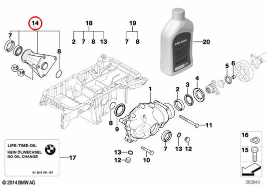 Soporte de diferencial trasero OEM 31537503119 para BMW X5 E53. Original BMW.