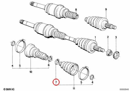 Braçadeira de mangueira OEM 31601226157 para BMW E30. BMW genuíno.