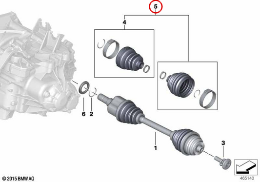 Inner/outer bellows set OEM 31608618554 for MINI F55, F56, Cabrio F57. Original MINI.
