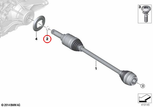 OEM -Sicherheitsring 31608620611 für BMW F45, F48, F49, F39 und Mini F60. Original BMW und Mini.